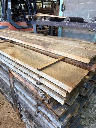 Tablones de madera de castaño