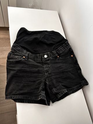 Pantalón premamá XS vaquero corto negro