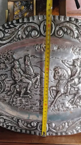 Bandeja Ovalada Antigua Decorada