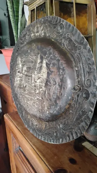 Bandeja Ovalada Antigua Decorada