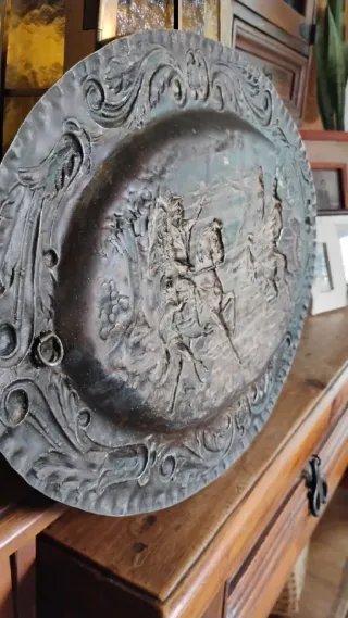 Bandeja Ovalada Antigua Decorada