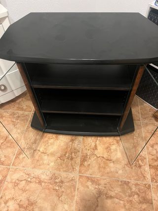 Mesa TV cristal y madera