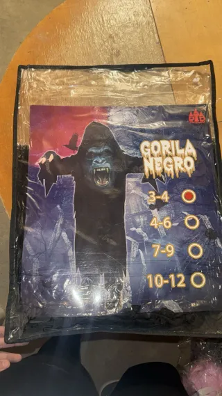 Disfraz Gorila Negro Infantil Tallas 3-4 y 10-12