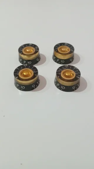 4 Perillas Volumen/Tono Guitarra Eléctrica Negra