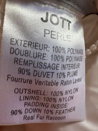 Abrigo JOTT blanco plumas largo medio