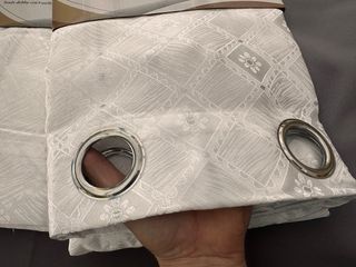 2 Tende Debby Coprente 130x275 Bianco/Argento