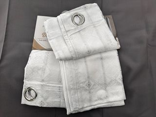 2 Tende Debby Coprente 130x275 Bianco/Argento