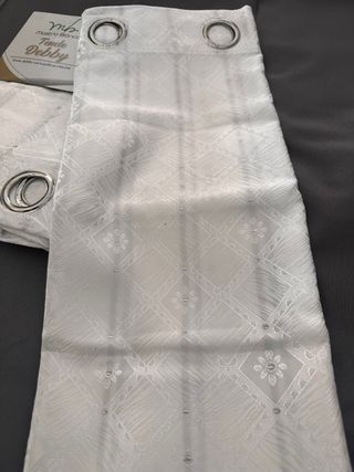 2 Tende Debby Coprente 130x275 Bianco/Argento