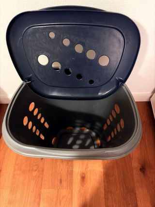 Cesto Ropa Sucia Tapa Gris/negro