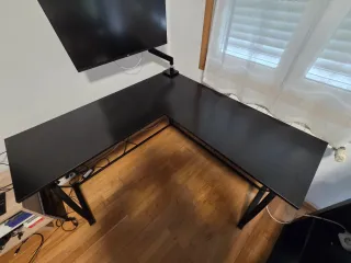 Escritorio de esquina L Negro