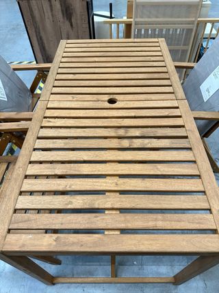 Mesa y 4 Sillas Plegables Madera