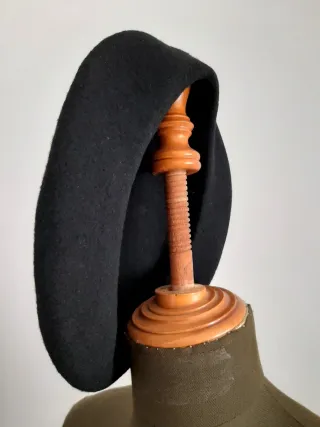 Boina Lana Estilo Francés Negra