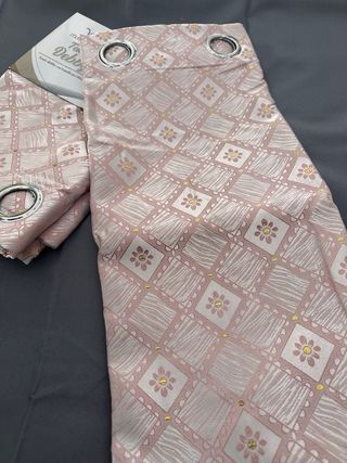 2 Tende Debby Coprente 130x275 Rosa / Oro