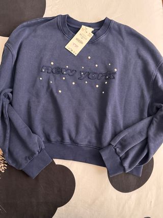 Sudadera Zara Azul Lavado Talla M