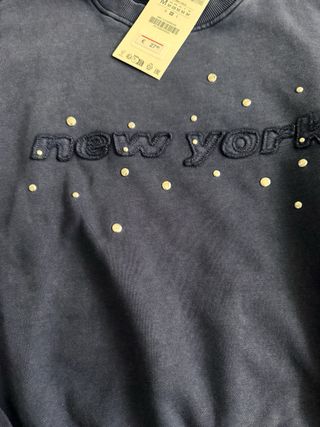 Sudadera Zara Azul Lavado Talla M