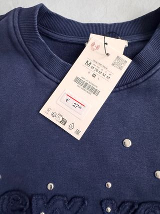 Sudadera Zara Azul Lavado Talla M
