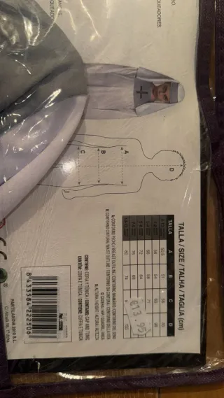 Disfraz Monja Blanca Niña Talla 5-6