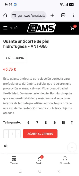 Guantes piel  anticorte a estrenar