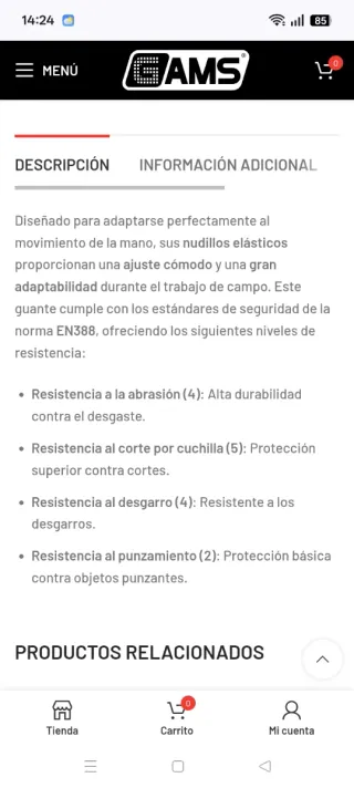 Guantes piel  anticorte a estrenar