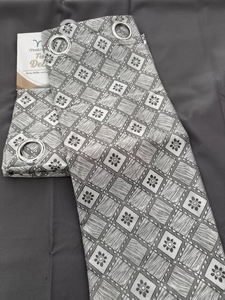 2 Tende Debby Coprente 130x275 Grigio / Argento