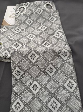 2 Tende Debby Coprente 130x275 Grigio / Argento