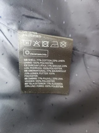 Americana niño azul talla 8-9 De algodón y lino.