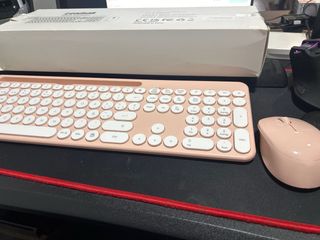 Teclado y Ratón Inalámbrico LeadsaiL Rosa
