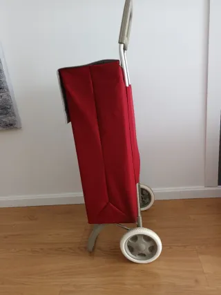 Carro de la compra rojo y gris