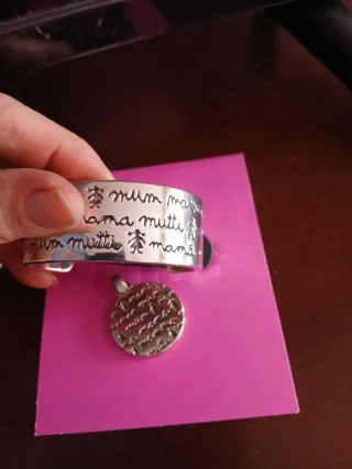 Conjunto Tous: Pulsera y Colgante Plata