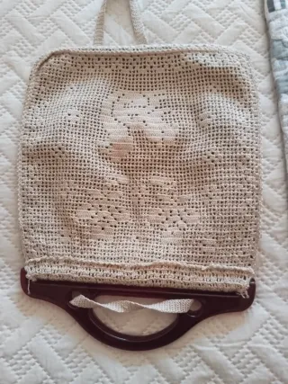 Bolso Vintage Ganchillo Beige