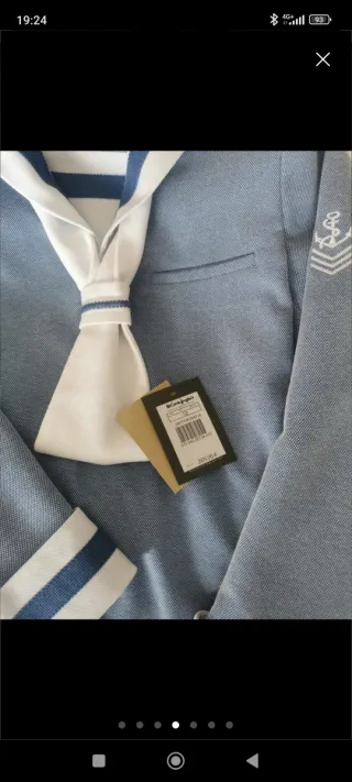 Traje Comunión Niño Azul y Blanco Talla 11-12