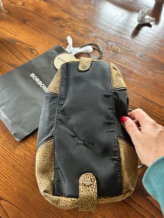 Borbonese Borsa a Mano Beige/Nero