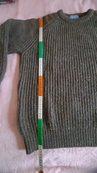 Jersey lana grueso marrón con parches