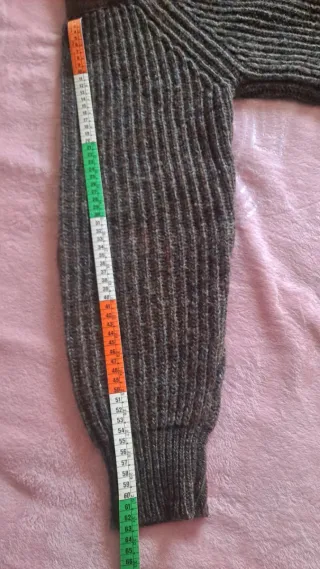 Jersey lana grueso marrón con parches