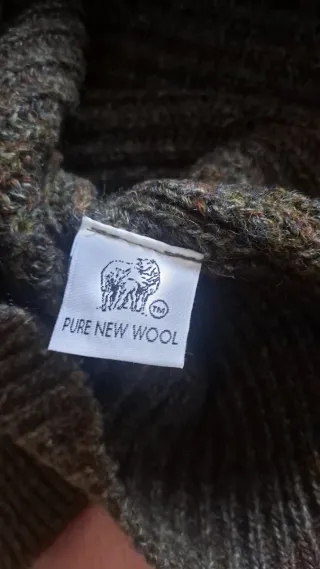 Jersey lana grueso marrón con parches