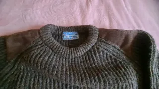 Jersey lana grueso marrón con parches