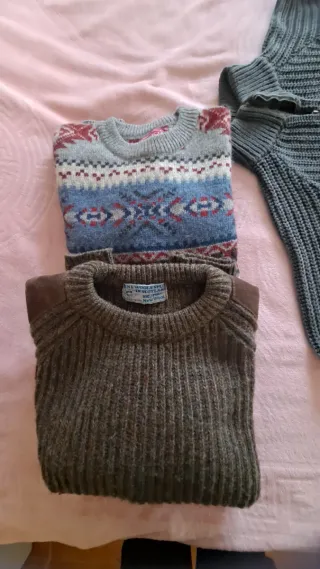 Jersey lana grueso marrón con parches