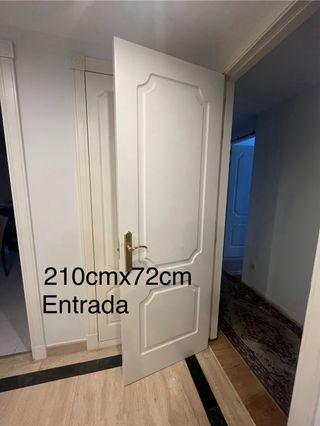 Puertas madera maciza lacada blanco 210x72cm