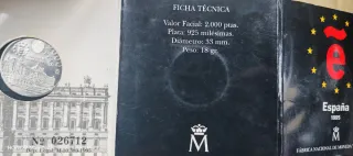 Moneda Plata 2000 Pesetas 1995 Presidencia Consejo