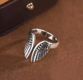 Anillo Plata S925 Alas Mujer Ajustable
