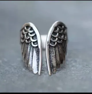 Anillo Plata S925 Alas Mujer Ajustable