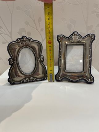 Pareja Marcos Plateados Vintage