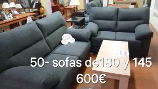 Sofá 3+2 plazas gris tela