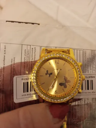 Reloj Acero Dorado Mariposas