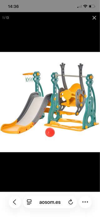 Tobogán y columpio para jardín