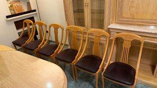 Mesa comedor extensible + 6 sillas madera