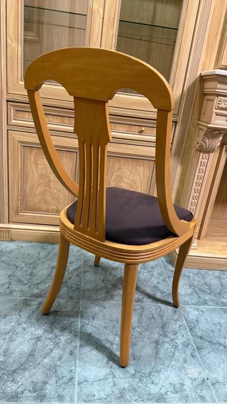 Mesa comedor extensible + 6 sillas madera