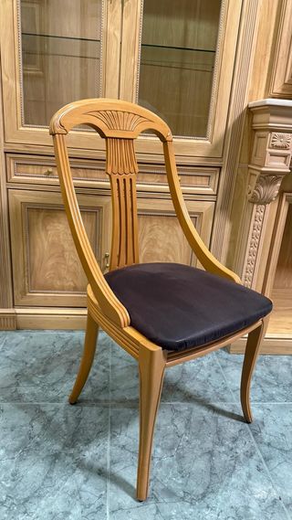 Mesa comedor extensible + 6 sillas madera