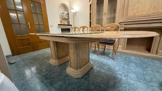 Mesa comedor extensible + 6 sillas madera