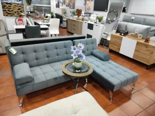 Sofá cama chaise longue gris